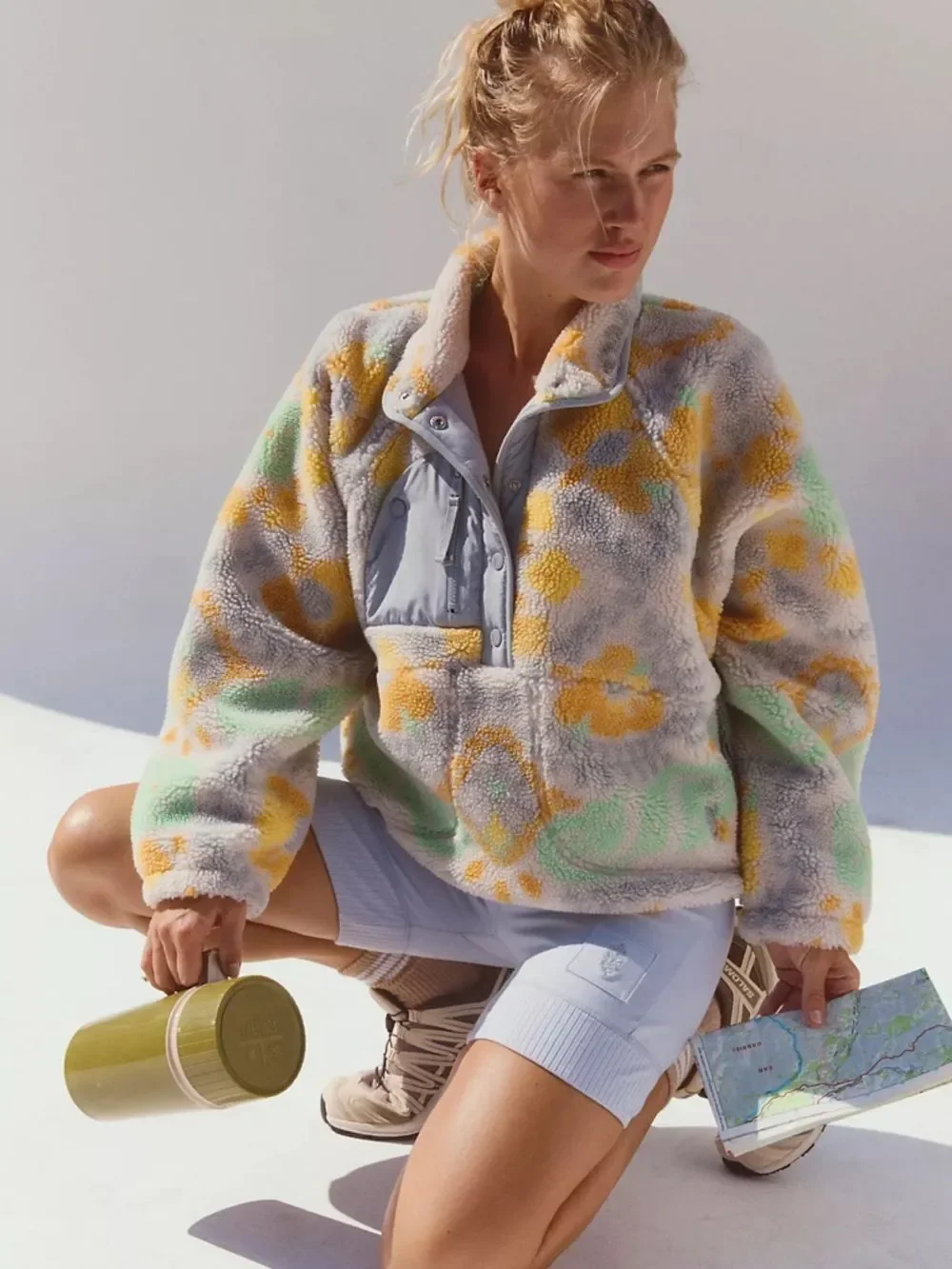 Free People Hit The Slopes Printed Fleece Jacket